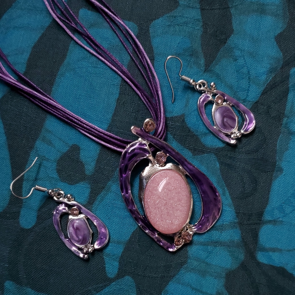 Abstract Necklace and Earring Set